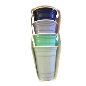 Sun Squad 4-Pack BPA Free Plastic Cups Assorted Coastal Colors 3 Packs